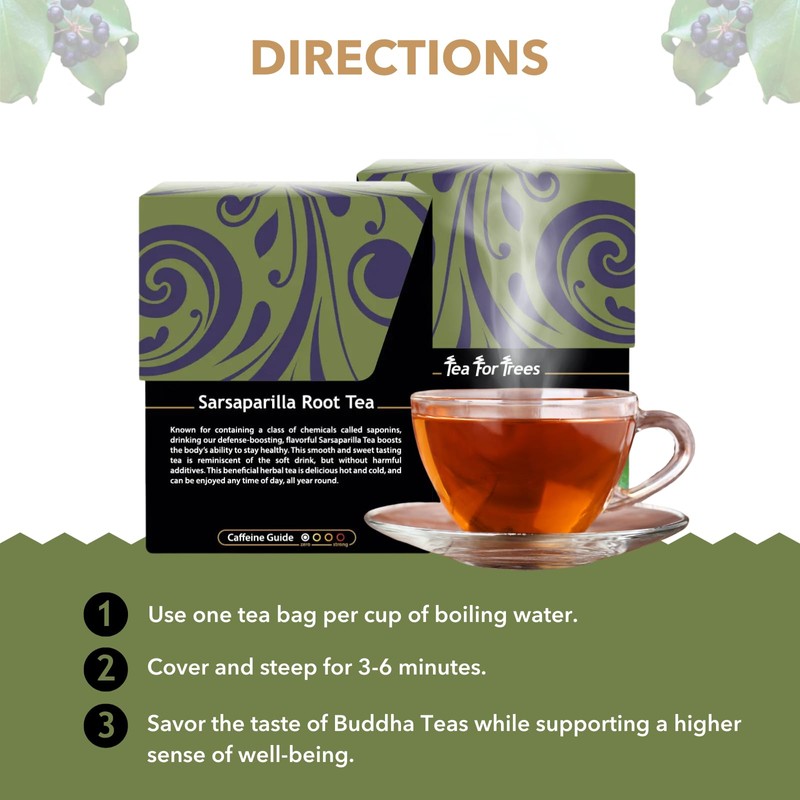 Buddha Teas - Organic Sarsaparilla Root Tea - Herbal Tea