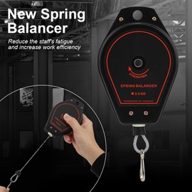 Spring Balancer, Fydun 0.6~2.0kg ES620 New Spring Balancer Retractable Tool Holder Hanger Capacity for Assembly Line Retractable (Black)