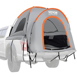 VEVOR Truck Bed Tent, 6.4'-6.7' Pickup Truck Tent with Carry Bag, Waterproof PU2000mm Double Layer Truck Tent for Camping, Accommodate 2-3 Person, for Camping Traveling Outdoor Activities