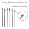 kimllier 6Pcs 10mm Rotary Aluminum Cut Burr Set 6mm 1/4