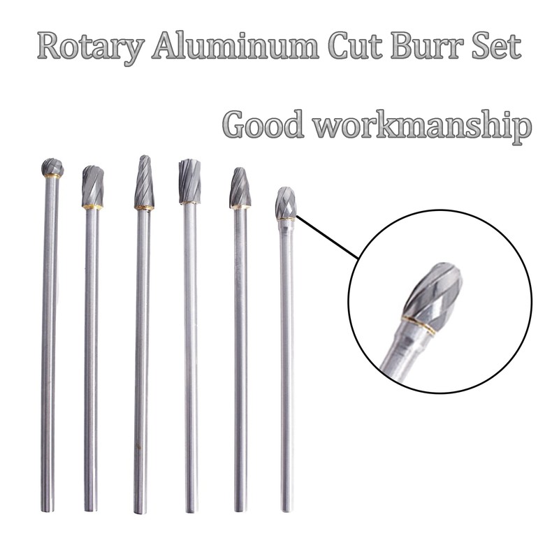 kimllier 6Pcs 10mm Rotary Aluminum Cut Burr Set 6mm 1/4