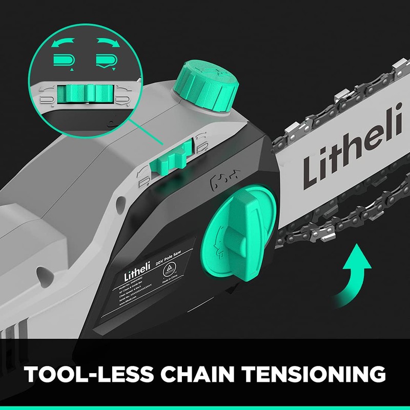 Litheli 20V Pole Chain Saw Battery Powered for Tree Trimming,