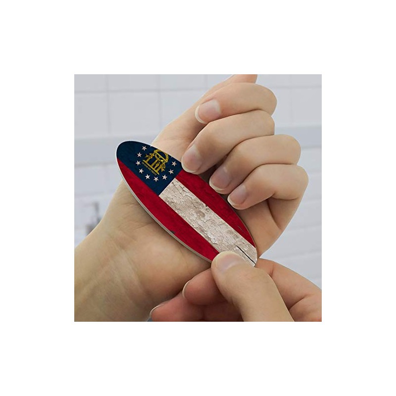 Rustic Distressed Georgia State Flag Double-Sided Oval Nail File Emery
