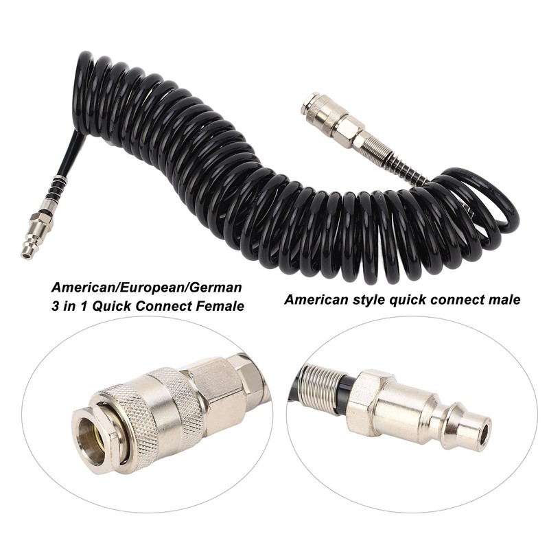 Recoil Air Hose 8mm Lightweight Coiled Air Hose Recoil Air