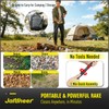 Adjustable Leaf Rake, Expandable Lightweight Metal Yard Rakes