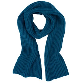 FosterNatur, Women's / Men's Scarf Thick Rib 100% Wool, petrol