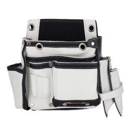 Sankyo Corporation DBLTACT Genuine Leather Excellence Nail Bag, 2 Tiers, With Side Case (White)