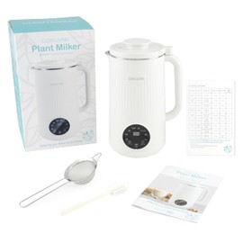 Clean Living With Michelle 1qt. Plant Milker, 8-in-1 Multi-Functional, Self-cleaning, Nut Milk Maker, Homemade Plant Milk Maker, Almond Milk Machine 33.8oz (White)