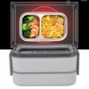 Bento Box 304 Stainless Steel Microwaveable with Chopsticks and Spoon
