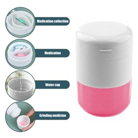 Pill Crusher for Tablets 2PCS Portable Pill Crusher Cutter Multifunction Pill Crusher Pill Cutter for Travel and Daily Portable Multifunction Splitter Storage Grinder Home Use (Pink)