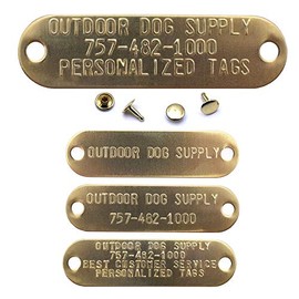 Outdoor Dog Supply Brass Custom 3/4" Tag with Raised Lettering for Dog Collar