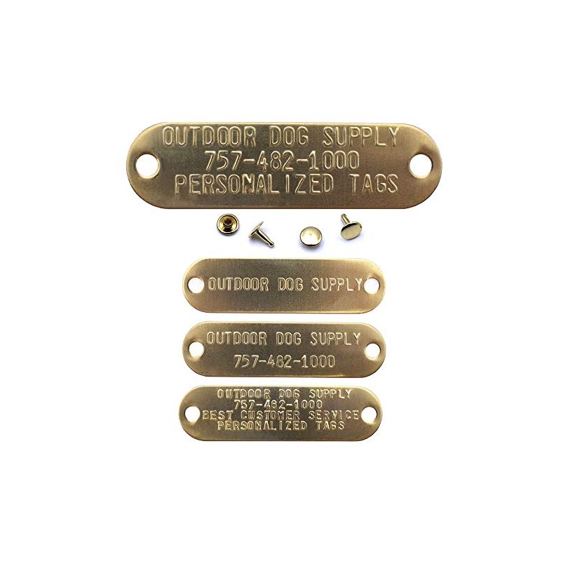 Outdoor Dog Supply Brass Custom 3/4" Tag with Raised Lettering