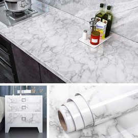 Livelynine Marble Wallpaper Peel and Stick Countertops for Kitchen Waterproof Vinyl Countertop Contact Paper for Desk Cover Dresser Top Counter Top Covering Table Sticker 15.8x78.8 Inch