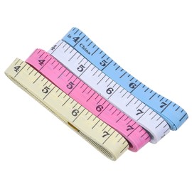 Kare & Kind Tape Measure Set - 4x Retractable (Push Button) Mini Tape Measure (Blue/Red/Yellow/White) - 4x Soft Vinyl Body Tape Measure (Random Colors) - Sewing, Crafts, Cloth, Waist, Body Measurement