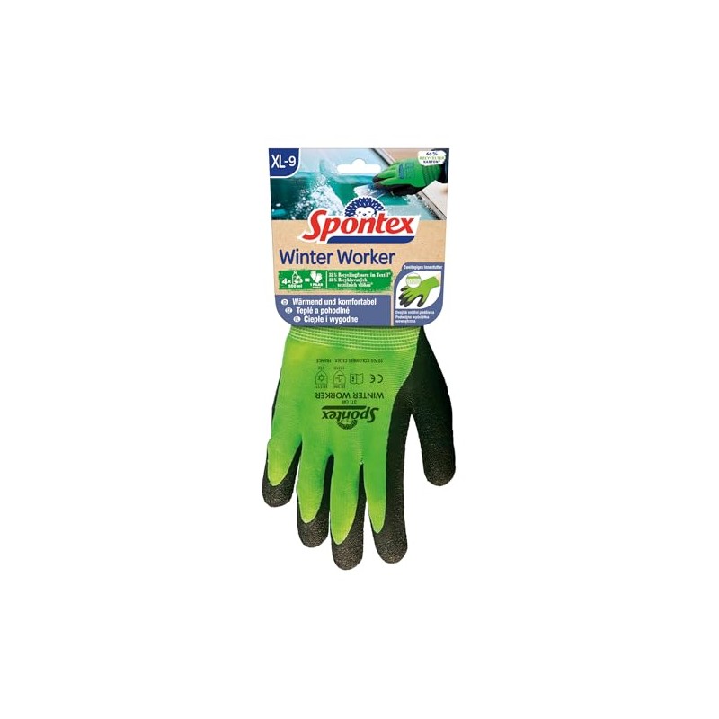 Spontex Winter Worker Work Gloves for Rough Cold Work Made