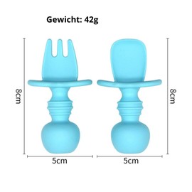 Baby Learning to Eat Cutlery | Baby Teething Toy - Set of Baby Spoon and Baby Fork (Soft), BPA-Free, Melamine-Free, with Swallowing Protection & Ergonomic Handle, Dishwasher Safe (Pink)