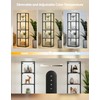 PARTPHONER Large Glass Display Shelf with Remote Control, Dimmable LED
