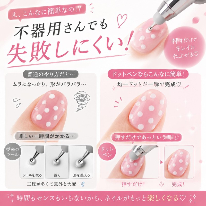 Liberte555 ドットペン ネイル スタイラス エンボス ラインストーン ピックアップ ネイル用品 セルフネイル (グレー)