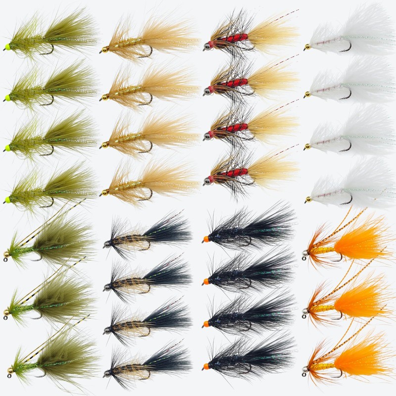 30Pcs Wooly Bugger Flies – 8 Tungsten Bead Head +