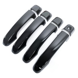 Door Handle Cover Trim Compatible with Toyota 4Runner 4WD N280 Prado J150 2010-2022 2021 2020 2019 2018 2017 Exterior Door Handles Glossy Black Car Styling Accessories No Smart Key Holes 8PCS ABS
