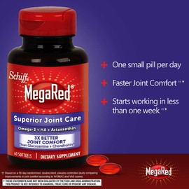 SCHIFF MegaRed Superior Joint Care, Omega-3 Krill Oil+HA+Astaxan