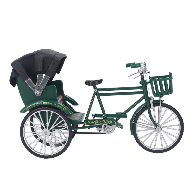 Rickshaw Model Retro Design Decorative Interesting Alloy 3 Wheel Rickshaw