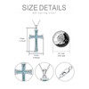 Shusukue Turquoise Cross Necklace 925 Sterling Silver Cross Pendant Turquoise