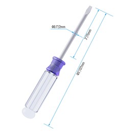 FOCMKEAS 2PCS Mini Slotted Screwdriver, 3mm Flat Head for Watch Eyeglasses Electronics Toy Repair, Magnetic, 5"(127mm) Total Length (Clear Handle)