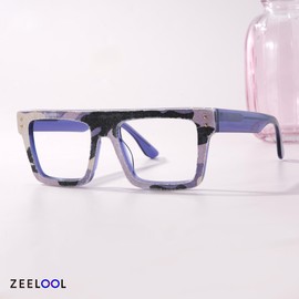Zeelool Classic Oversized Aviator Eyeglasses Fashion Clear Glasses for Men with Non-prescription Lens Killian ZJGA358799-02 Purple