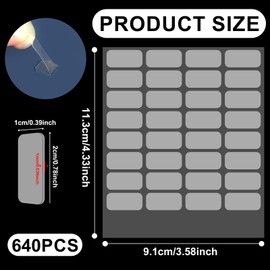 PEUTIER 640pcs Putty Clear Removable, 0.79x0.39 Inch Double Sided Adhesive Dots Sticky Putty Adhesive Clear Gel Glue Points Mounting Putty for Glass Plastic Metal Wall Hanging