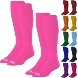 Rawlings Baseball / Fastpitch Softball Socks | 2 Pair | Pink | Medium