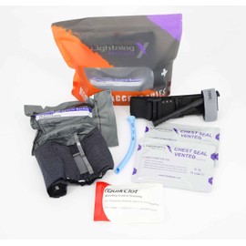 Lightning X Stop The Bleed Trauma Pak | Add-On Refill for First Responder EMT IFAK Kits | includes CAT Tourniquet, QuikClot, Chest Seals, NPA & Israeli Bandage