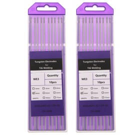 HARFINGTON 20pcs TIG Welding Tungsten Electrodes 3/32" x 7" Mixed for Stainless Steel Welding, Aluminum Magnesium Alloy Welding Aerospace Automobile Manufacturing, Purple