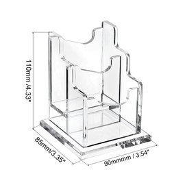 PATIKIL Business Card Holder, Acrylic Vertical 2 Slots Desktop Name Cards Display Stand for Office Desk, Clear