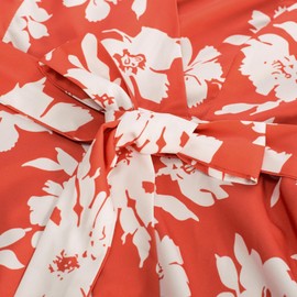 Women's Vintage Floral High Low Semi Formal Dresses for Bridal Shower Evening Guest Dress Red-White Flowers XL