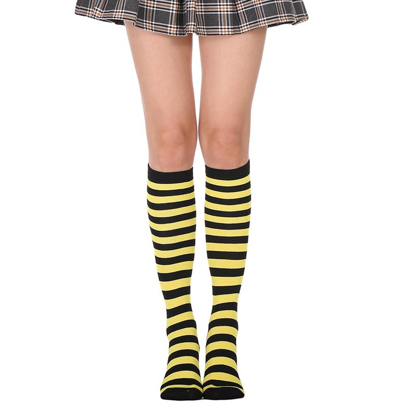 BAOKELAN Knee High Long Socks Striped Casual Thigh High Socks