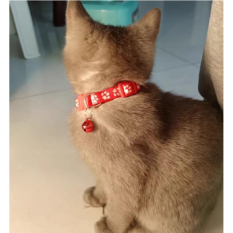 Cat Collar, Cat Collar with Bell, Flexible Material, Adjustable Length,