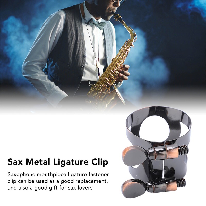 Saxophone Ligature Mouthpiece Fastener Sax Metal Clip Musical Instrument Accessories