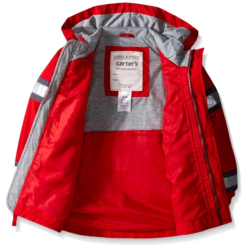 Carter's Boys' Toddler Fireman Raincoat Slicker, Red, 3T