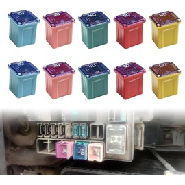 Unifizz 10PCS JCASE Fuse Kit, Low Profile Mini JCASE Fuse Assortment for Pickup Trucks, Cars, and SUVs (20A, 30A, 40A, 50A, 60A)