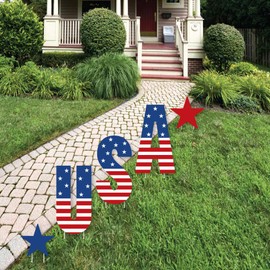 Big Dot of Happiness Stars and Stripes - Yard Sign Outdoor Lawn Decorations - Memorial Day, 4th of July and Labor Day USA Patriotic Party Yard Signs - USA