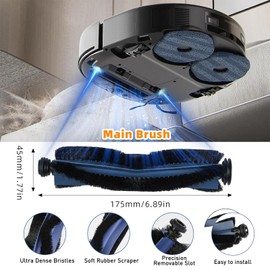 12Pack Replacement Accessories Kit Compatible With Eufy X10 Pro Omni Robot Vacuum with 4 Dust Bags 1 Main Brush 1 Filter 2 Mop Pads 2 Side Brush 1 Cleaning Brush 1 Screwdriver