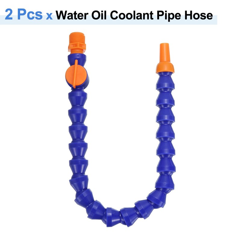 sourcing map 2Pcs G1/2" Thread Flexible Water Oil Coolant Pipe