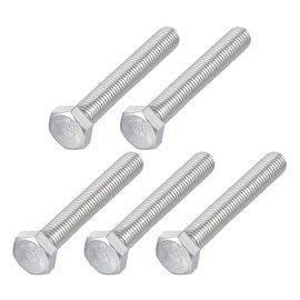 METALLIXITY Hex Bolts (M12-1.75x80mm) 5Pcs, 304 Stainless Steel Coarse Fully Threaded Hex Head Screw Bolt Machine Screws - for Furniture Repair, Silver