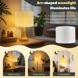 2PCS Light Shade Fabric Lamp Shade with Golden Inner Modern Lampshades for Ceiling Lights, Lamp Shades for Table Lamps, Floor Lamps, Living Room, Bedroom,Home Decor & Improvement Essential (White,13")