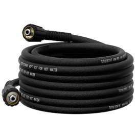 TUTULUCK Super Flexible Kink Resistant Prevent leakage Pressure Washer Hose,Black 1/4",M22 threads 3100 PSI High Pressure Washer for Ryobi, Troy Bilt, Greenworks, Generachouse etc. (25FT)