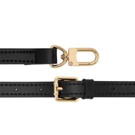 ZOOEASS Leather Purse Strap Adjustable Replacement Long Shoulder Bag Strap for Boston,Bucket,Mini Tote,Handbag,Crossbody Bag with Golden Buckles(Black)