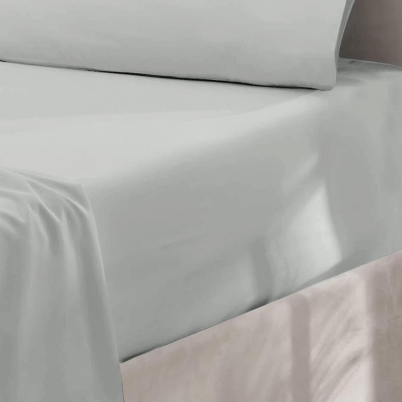 Oxford Homeware Silver Double Fitted Sheet -100% Brushed Microfibre 1800