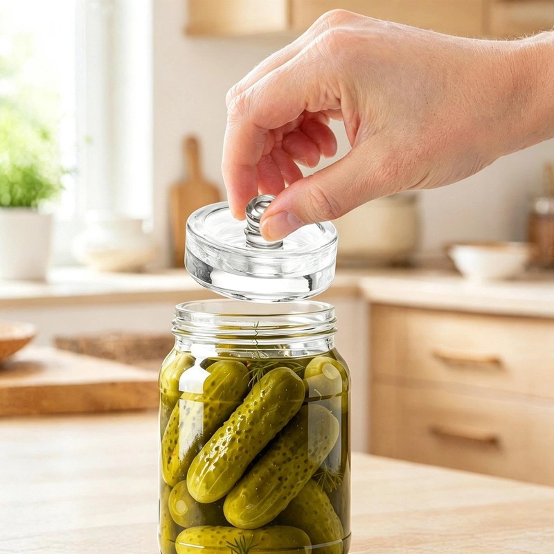 2 Pack Glass Fermentation Weights, 7cm Wide Mouth for Fermenting