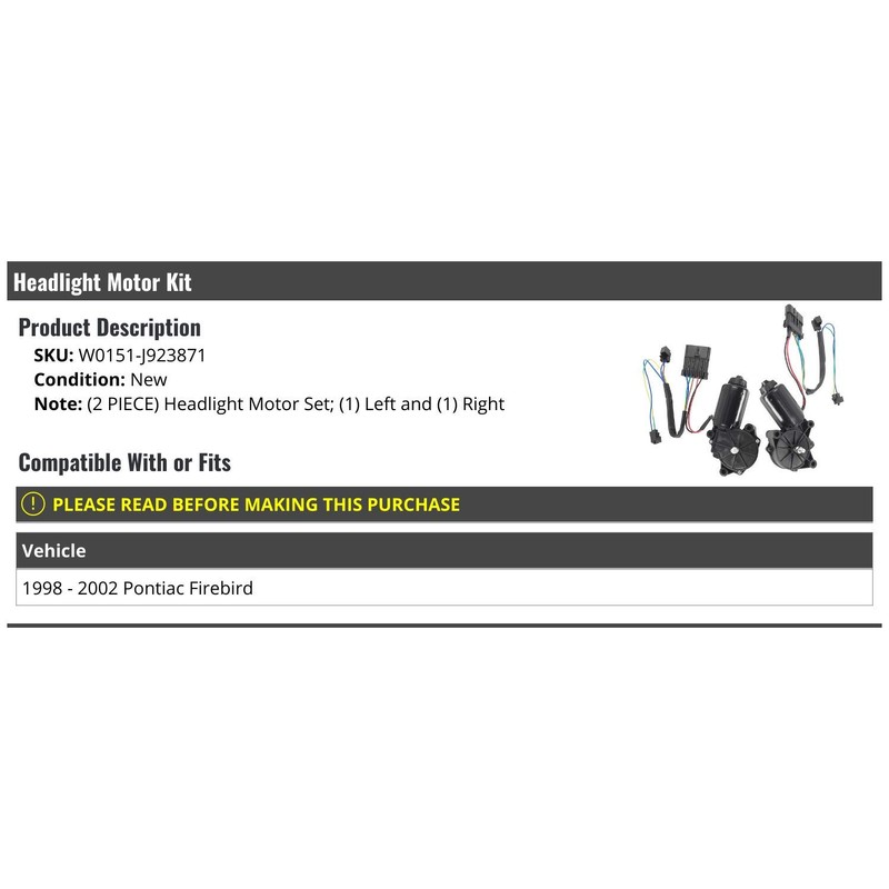 Headlight Motor Set of 2 - Left and Right -